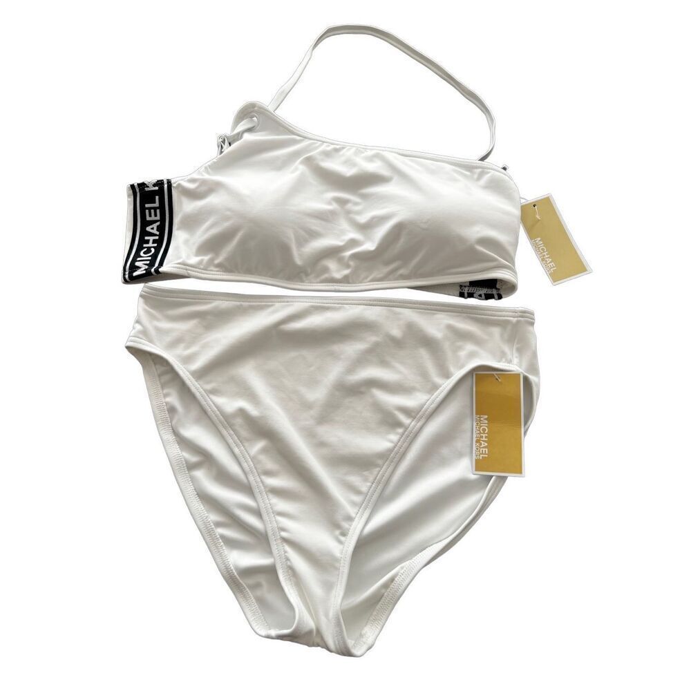 Michael Kors One Shoulder Bikini swimsuit Set size L